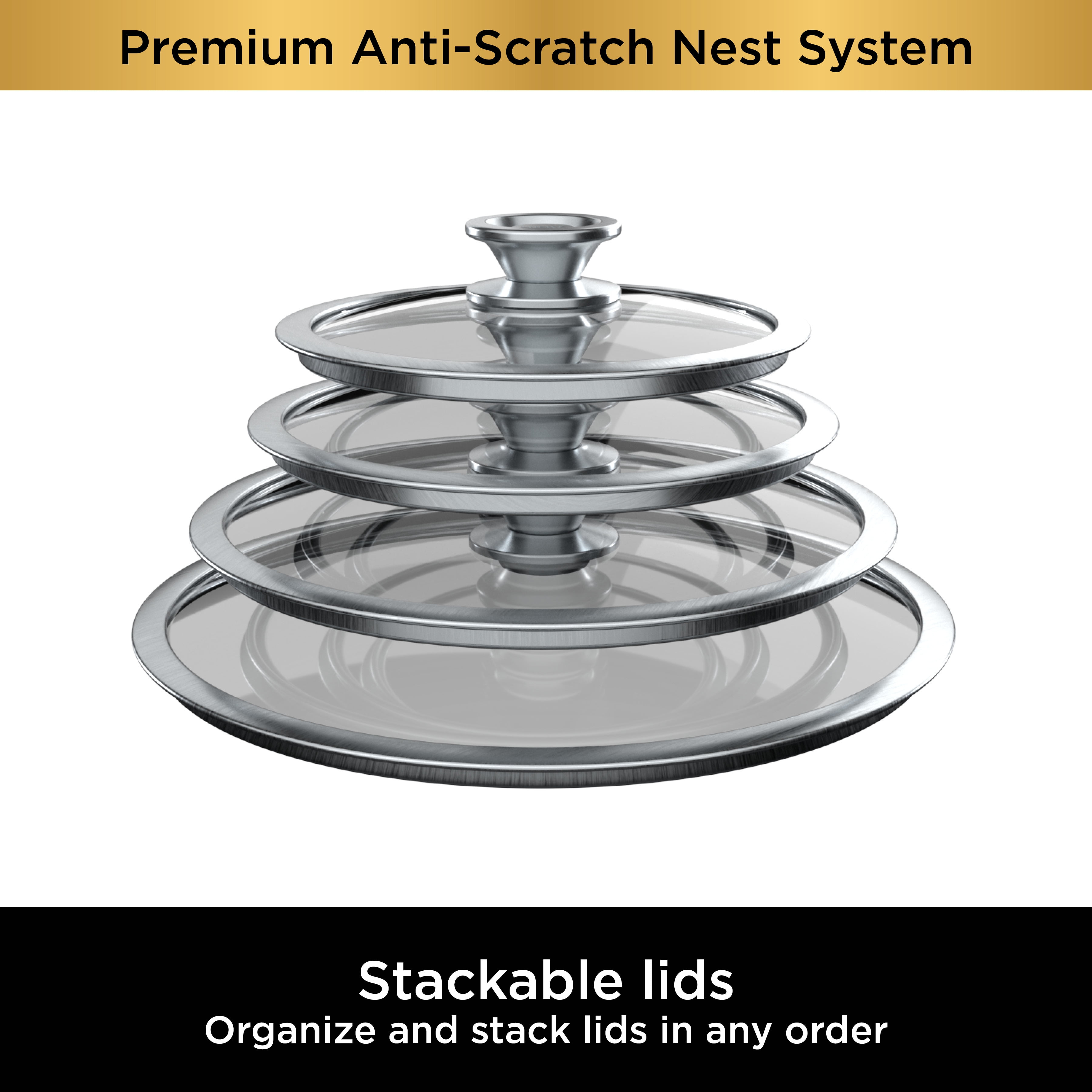 Ninja™ Foodi™ NeverStick® Premium Anti-Scratch Nest System, 3-Piece Cookware  Set C53000 