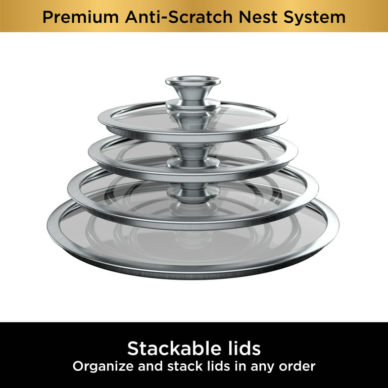 Ninja Foodi NeverStick Premium Anti-Scratch Nest System, 4-Piece Cookware Set C54000