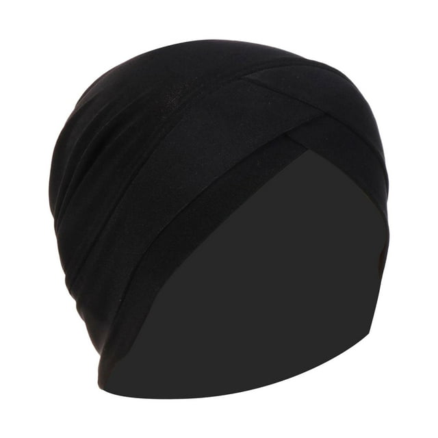 TISHITA Turban Indien Musulman Chapeau Confortable Couvre-Chef Hijab Bandana Bandeau Élastique Noir
