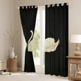 thumbnail image 3 of Feelyou Kawaii Swan Print Curtains Pack of 2 (42x84 Each) for Kids, Black White Curtains Blackout, Cartoon Animal Theme Bedroom Curtains, Living Room Curtains Decor, 3 of 6