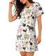 thumbnail image 2 of Disketp Farm Animals para Camisón Corto de Manga Corta para Mujeres, Camisón Cómodo con Escote Redondo, Bonito y Confortable, 2 of 6