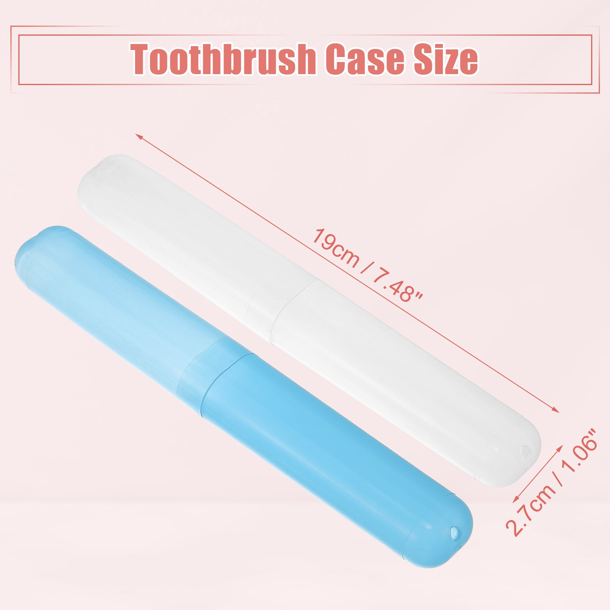 Unique Bargains 4 Pcs Toothbrush Travel Case Plastic Lightweight Holders White, Blue