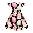 thumbnail image 7 of Mitankcoo Easter Dresses for Girls Cute Print Crew Neck Flutter Sleeve A-Line Dress Daily Fashion Wear 3-14Y, 7 of 7
