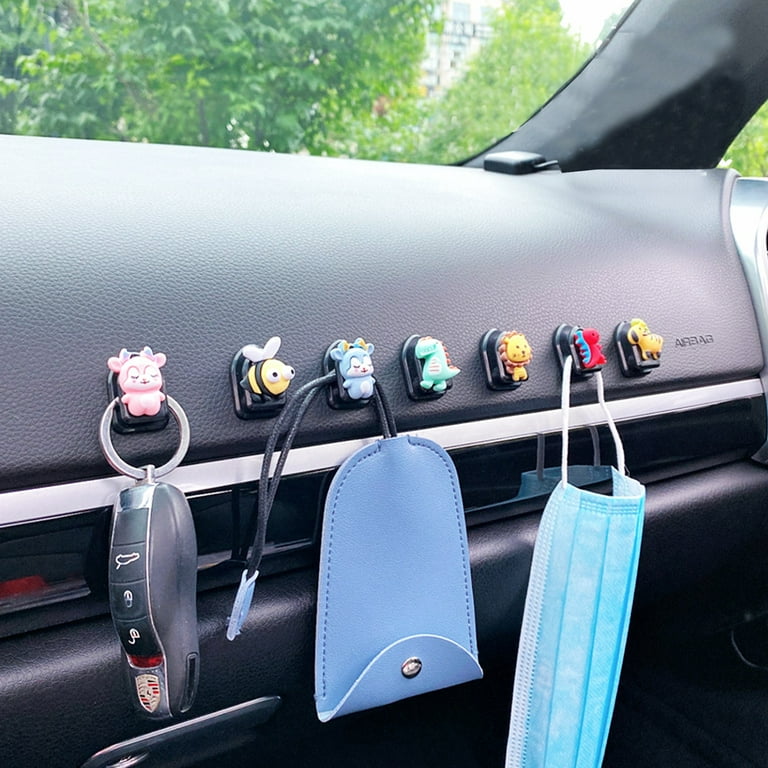 Mini Attachment Hanger for Mask Dashboard Hook Holder Cute Character Storage Organizer Mask DIY Easy Wall Hanging Hooks Key Holder for Home and Car
