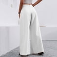 thumbnail image 4 of Women's Wrinkle-Free Pleated High Waisted Business Casual Wide Leg Dress Pants 2026 White XL, 4 of 5