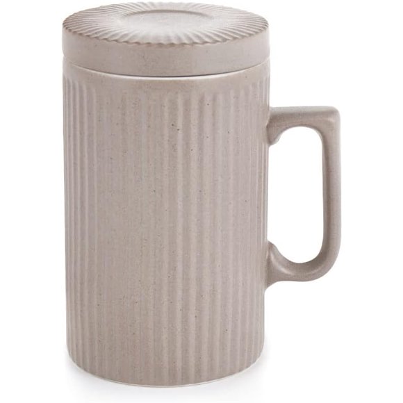 czcpp-Coffee Mug with Lid, 16oz Coffee mug and Tea cup with Coaster - Suitable for Dishwasher and Microwave (Brown)