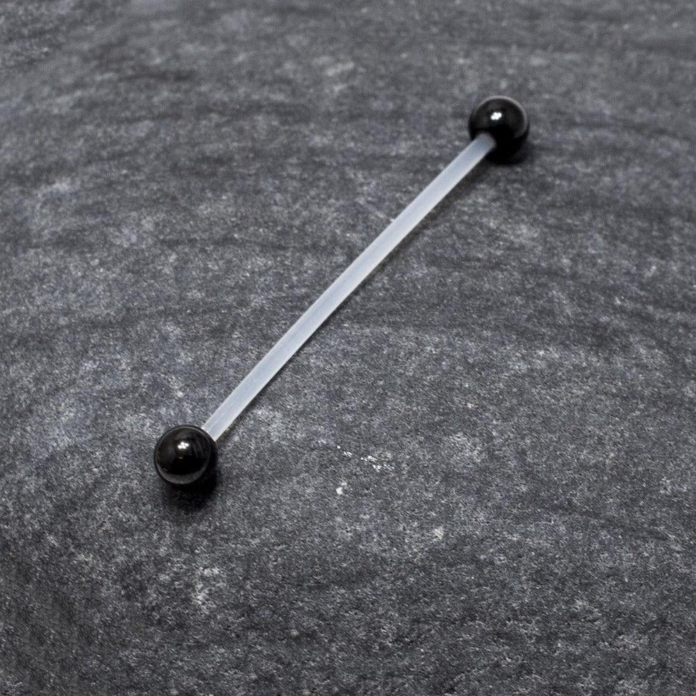 16g 14g PTFE Flexible with Clear Ball Ends Surface Industrial Barbell Retainer 