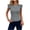 Gray, variant on Womens Ribbed Knit Crop Top Cute Slim Fitted Shirts Summer Casual Crewneck Ruffle Sleeve Going Out Tee Shirts