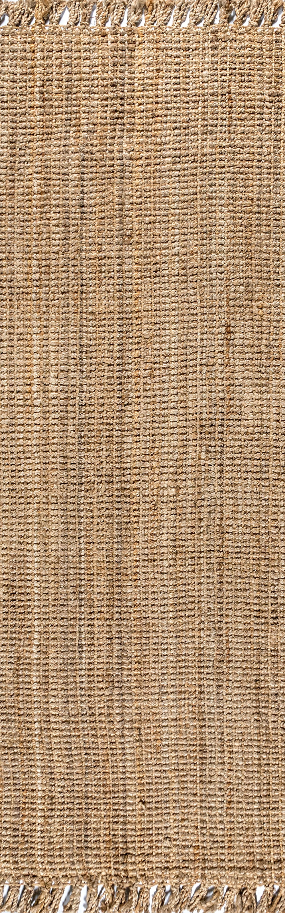 JONATHAN Y NATURAL FIBER 2 x 20 Runner Rug, Pata Hand Woven Chunky Jute with Fringe - Natural, NRF103A-220