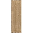 thumbnail image 3 of JONATHAN Y NATURAL FIBER 2 x 10 Runner Rug, Pata Hand Woven Chunky Jute with Fringe - Natural, NRF103A-210, 3 of 7