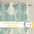 thumbnail image 6 of Green Floral Silhouette Kitchen Curtains Window Panels, Spring Farmhouse Vintage Flowers Insulated Window Treatment Curtain, Grommet Curtains for Bedroom/Living Room/Bathroom, 2 Piece 42"Wx45"L, 6 of 8