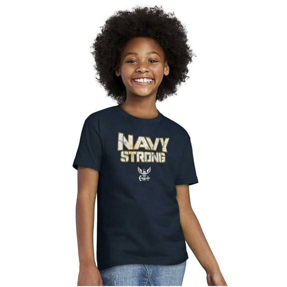 United States Navy Strong Anchor Logo Crewneck T Shirts Boy Girl Teen Brisco Brands XS