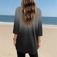 thumbnail image 5 of Duoif Shirts for Women, Womens Tunics to Wear with Leggings Summer 3/4 Length Sleeve V Neck Tshirts with Pockets Long Blouses Casual Ladies Tops and Blouses Black S, 5 of 7