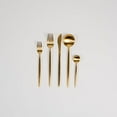 thumbnail image 2 of Ozarke Royal Cutlery Set, Stainless Steel Matte Gold (Set of 20), 2 of 6