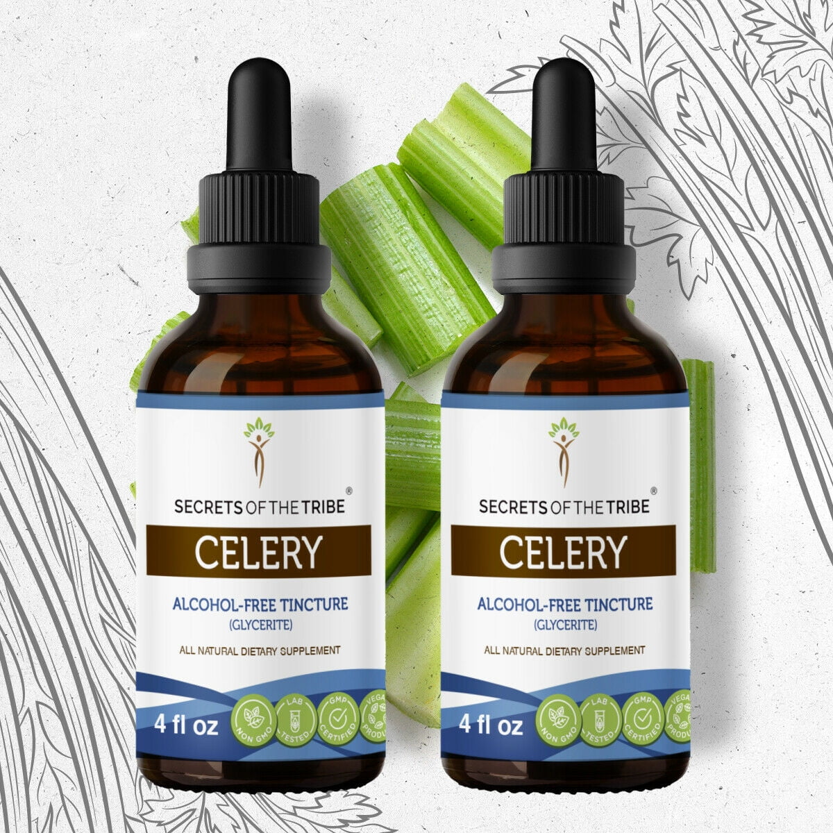 Celery Tincture AlcoholFREE Extract, Organic Celery Apium graveolens