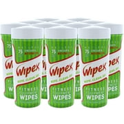 Wipex Fitness Equipment Surface Cleaning Wipes Watermelon 75Ct, 12Pk