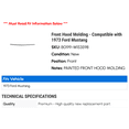 thumbnail image 2 of Front Hood Molding - Compatible with 1973 Ford Mustang, 2 of 2