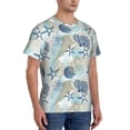 thumbnail image 2 of Bixox Men's Algae Corals and Seashells Printed Short Sleeve Skinny Athletic T-Shirt, 2 of 6