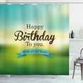 thumbnail image 1 of Ambesonne Birthday Shower Curtain, Sincere Greeting Blur, 69"Wx70"L, Turquoise Green Yellow, 1 of 3