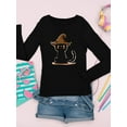 thumbnail image 3 of Cute Kitten W Witch Hat Long Sleeve Toddler -Image by Shutterstock,  5 Toddler, 3 of 4