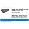 thumbnail image 2 of Cabin Air Filter - Compatible with 1994 - 1999 Mercedes-Benz S320 1995 1996 1997 1998, 2 of 2