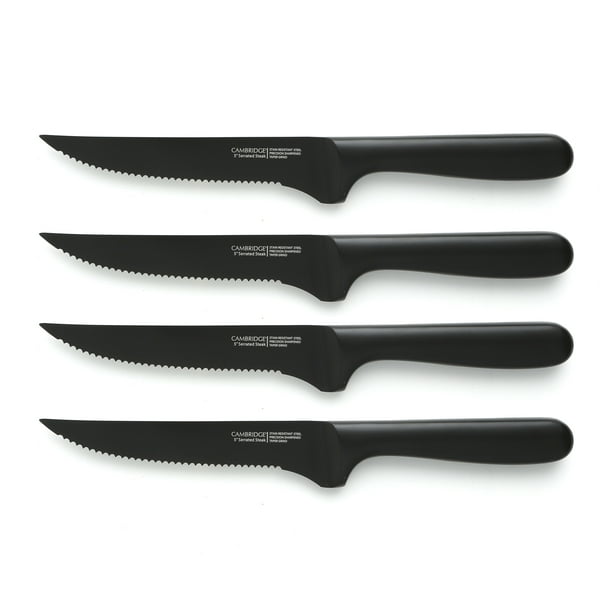 Cambridge Silversmiths Matte Black 4Piece Steak Knife Set