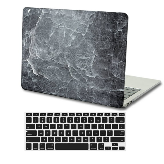 Hard Shell Case for 2021 Release MacBook Pro 14 inch with Touch Bar + Black Keyboard Cover Model: A2442 (Marble A 34)