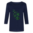 thumbnail image 4 of St. Patrick's Day Shirt for Women Flying Glitter Clovers Graphic T-Shirt 3/4 Sleeve Crewneck Soft Comfy Festival Apparel Greenery Gift, 4 of 4