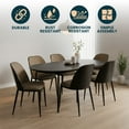 thumbnail image 2 of LeisureMod Tule Modern Dining Side Chair with Suede Fabric Seat Powder-Coated Steel Frame for Kitchen and Dining Room Set of 2, Black/Charcoal, 2 of 11