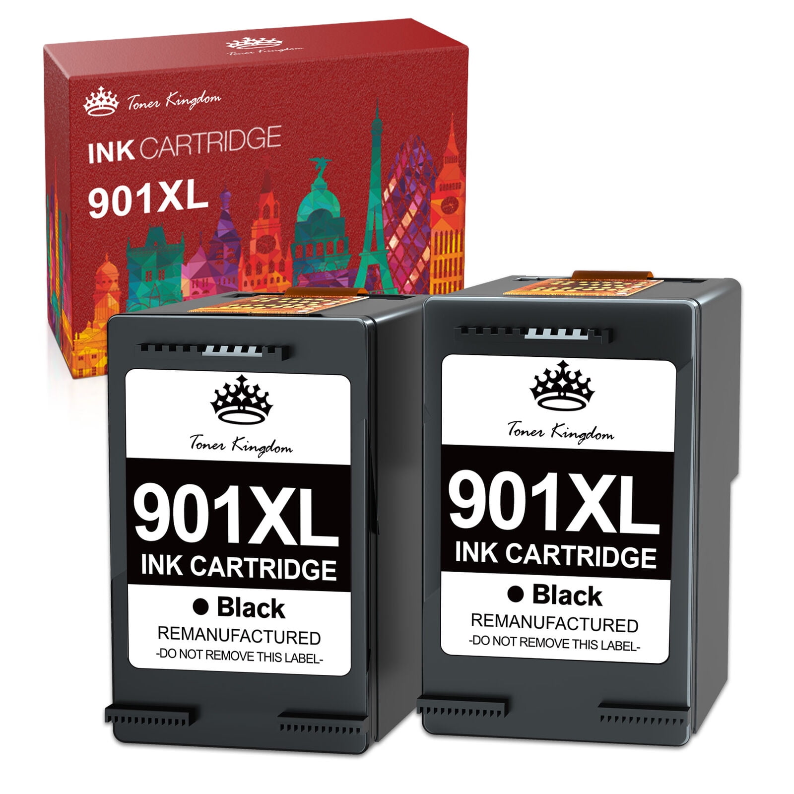 Printer Ink 901XL for 901 HP Ink Cartridge 2 Black Used for HP
