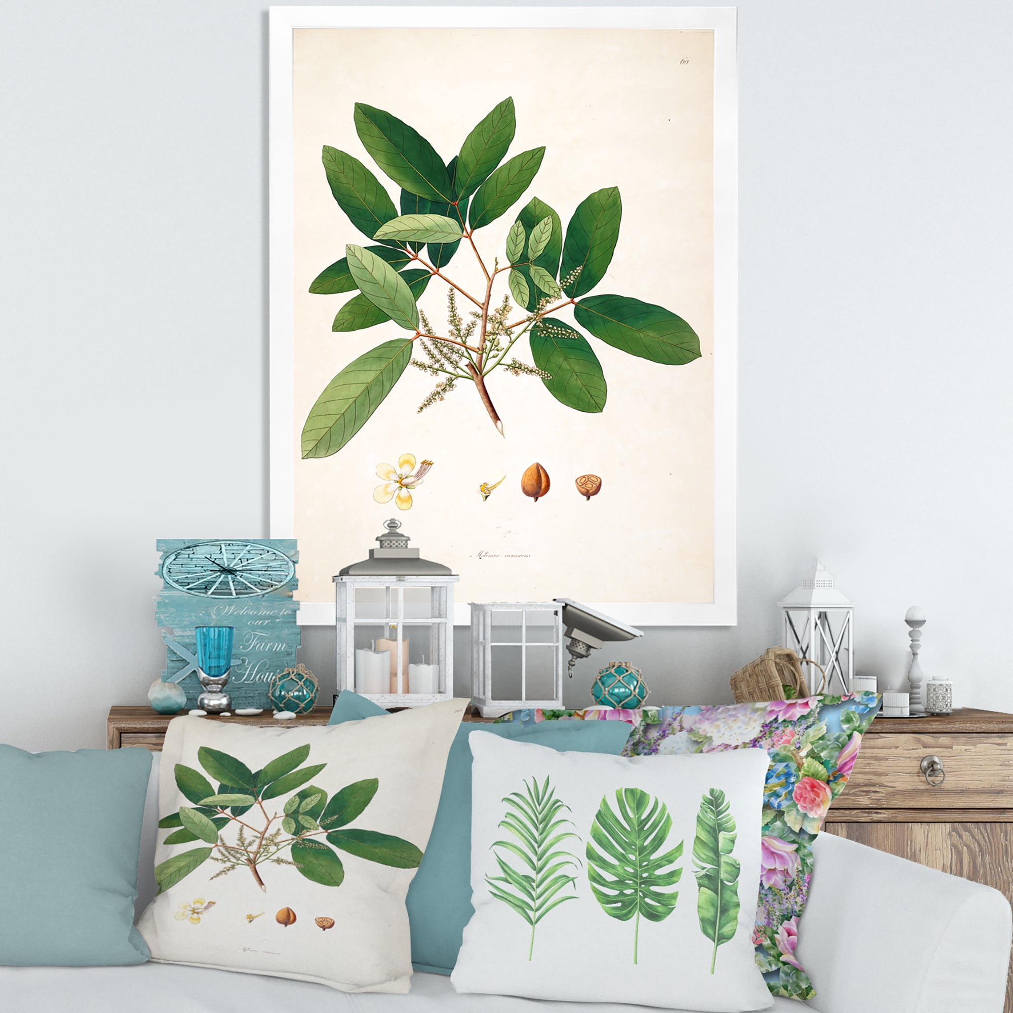 Designart 'Ancient Botanicals II' Farmhouse Framed Art Print