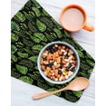 thumbnail image 3 of Spring Leaves Kitchen Dish Towels for Drying Dishes Set of 2, Pastoral Garden Botanical Black Waffle Weave Microfiber Hand Tea Bathroom Towels Quick Dry & Absorbent Towel 12x12, 3 of 7