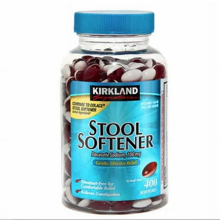 Kirkland Signature Stool Softener 100 mg - 400 Softgels (Pack of 2)