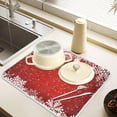 thumbnail image 2 of Christmas Dish Drying Mat Snowy Christmas Dish Drainer Mat for Kitchen Counter 16 x 18 Inch Winter Absorbent Microfiber Dishes Pad, 2 of 8