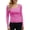 Hotpink, variant on Womens Long Sleeve Scoop Neck Ribbed Knit Tops Casual Slim Fitted Basic Shirts