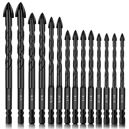 

14 Pcs Masonry Drill Bits 1/4inch Hex Concrete Drill Bits Set