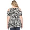thumbnail image 3 of White Mark Maternity Cold Shoulder Leopard Print Maternity Top, Women's, S-3X, 3 of 6