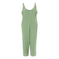 thumbnail image 5 of Baqcunre One Piece Jumpsuits For Women Women'S Sleeveless Jumpsuit Summer Wide Leg Bib Pants Bottons Jumpsuit Romper With Button Pockets Button Sweatpants Pants For Women Mint Green XXL, 5 of 6
