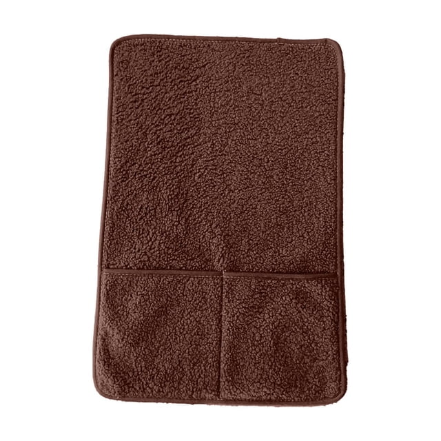 Sofa Armrest Cover with Storage Pocket, Lambskin Fabric Armrest Pad, Rainproof and Scratch Resistant Furniture Protector, for Living Room, Recliner, and Home Use