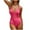 Red, variant on WREESH 2025 Women's Belted High Waisted One Piece Swimsuit Vintage Tummy Control Bathing Suit Adjustable Swimwear Beach Beige