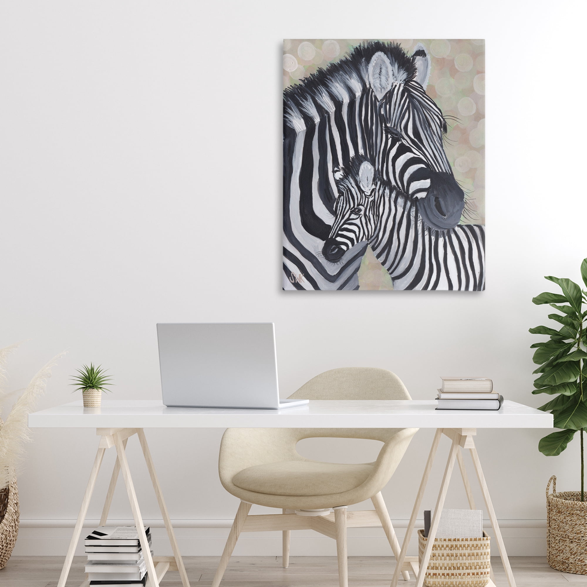 Stupell Industries Mama Zebra & Her Foal Canvas Wall Art, design by Sarah Waldron Kimball