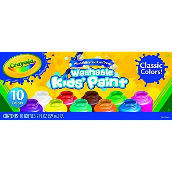 Crayola Washable Kids Paint Set of 10 Bottles (2 fl oz/59ml)