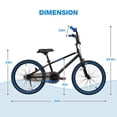 thumbnail image 4 of Hykolity Kids Bike 20 in BMX Children Bicycle for Boy Girl 6-12 Years Old Sport Bike Child Rider Height 48-62" with Coaster Brake Handlebar Black, 4 of 7