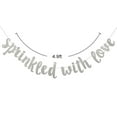 thumbnail image 2 of Sprinkled with Love Glitter Banner, Baby Sprinkle Banner, Baby Shower, Gender Reveal Party, Glitter Party Decor, Silver Glitter, 2 of 5
