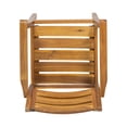 thumbnail image 6 of GZXS Classic Outdoor Dining Chair Set of 2, Solid Acacia Wood Armchairs with Slatted Back and Seat, Rustic Patio Seating for Porch or Backyard (Teak), 6 of 10