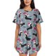 thumbnail image 1 of Fotbe Christmas Hat Dachshund Conjunto de Pijama Estampado para Mujer, 2 Piezas, Ropa de Dormir con Camiseta de Manga Corta y Shorts Suaves-Small, 1 of 6