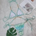 thumbnail image 4 of VBARHMQRT Bikini de Natation pour Femme Aguichant à Estampage à Chaud à Bretelles Maillot de Bain Deux Pièces, 4 of 7