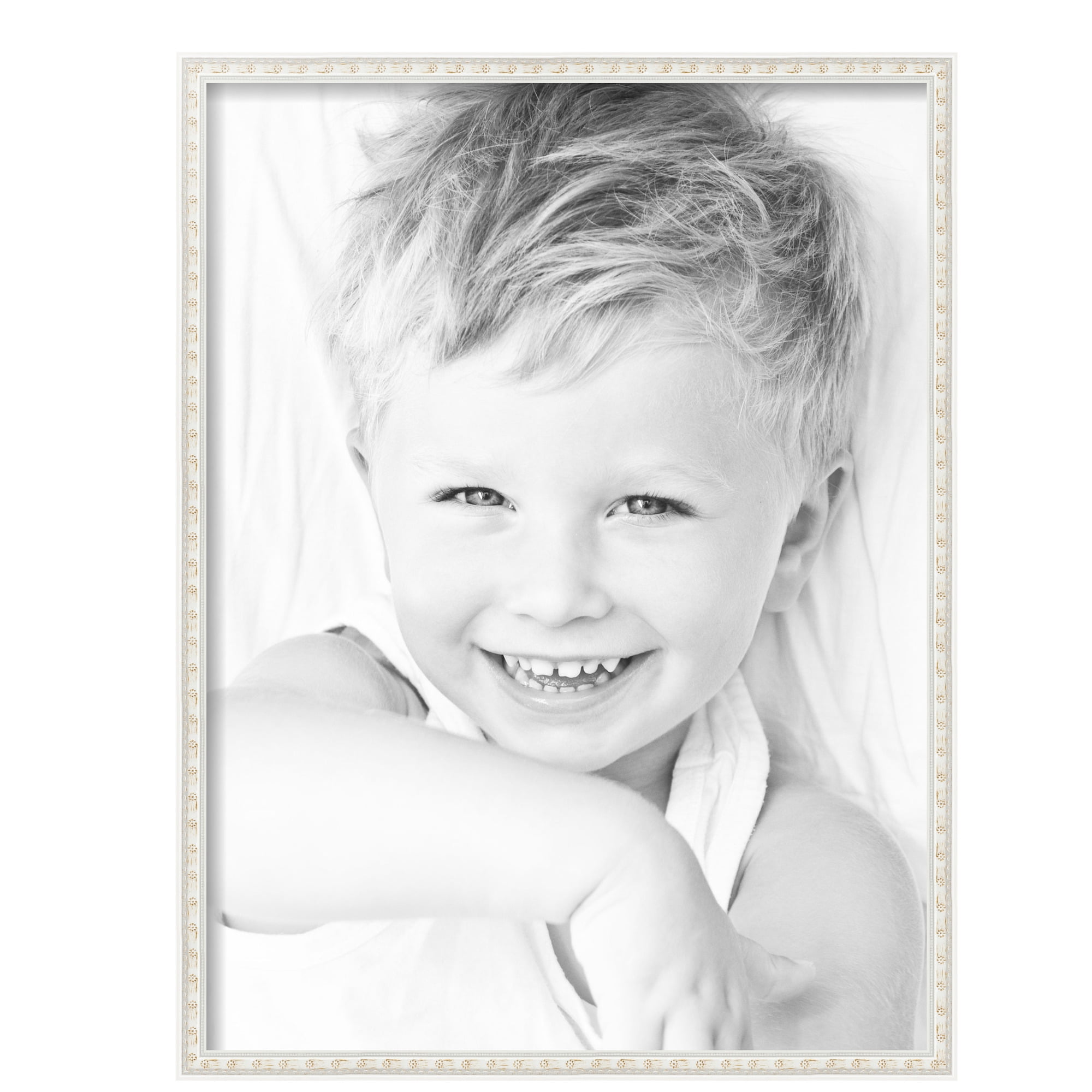 ArtToFrames 18" x 24" White Square Star Emboss Picture Frame, 18x24 inch White Wood Poster Frame (WOM-5125), 2 Pack