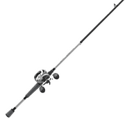 Quantum Throttle Baitcast Reel and Fishing Rod Combo, 7-Foot 1-Piece Rod, Size 100 Reel, Right-Hand Retrieve, Silver