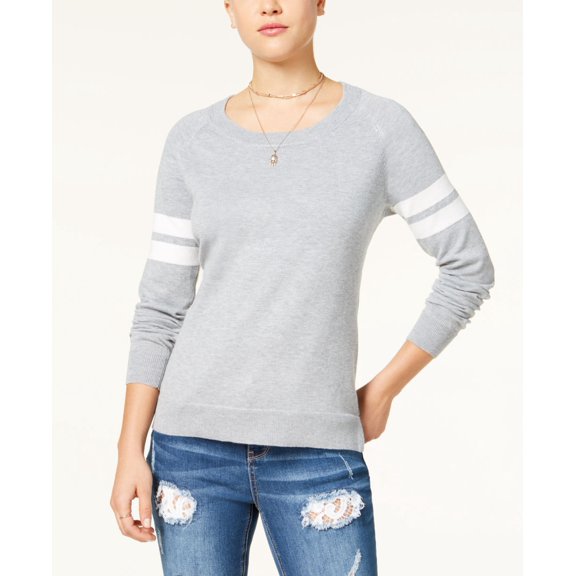 Hippie Rose Juniors Varsity Sweater Grey XS